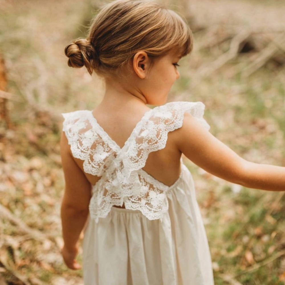 Lace flower girl dress